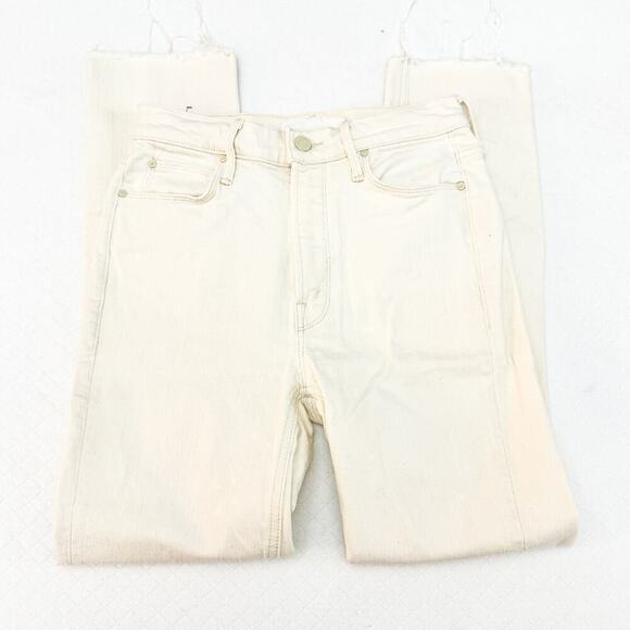 Mother Superior The Dazzler Ankle Fray Superstition Cream Denim Jeans Size 25 - Picture 3 of 13
